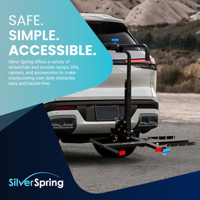 Silver Spring Foldable Manual Wheelchair Carrier Platform with Hitch Ball Mount