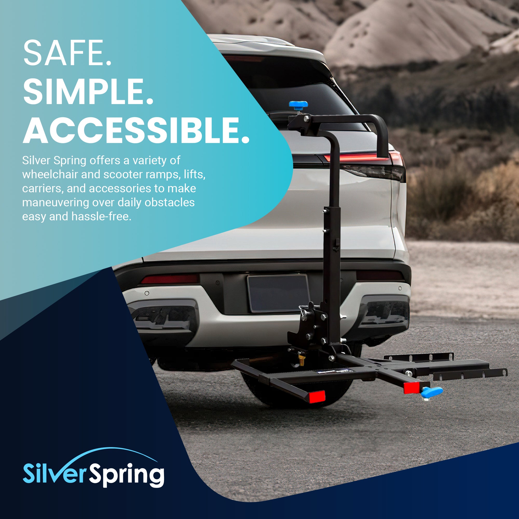 Silver Spring Foldable Wheelchair Carrier Platform w/Hitch Ball Mount (Used)