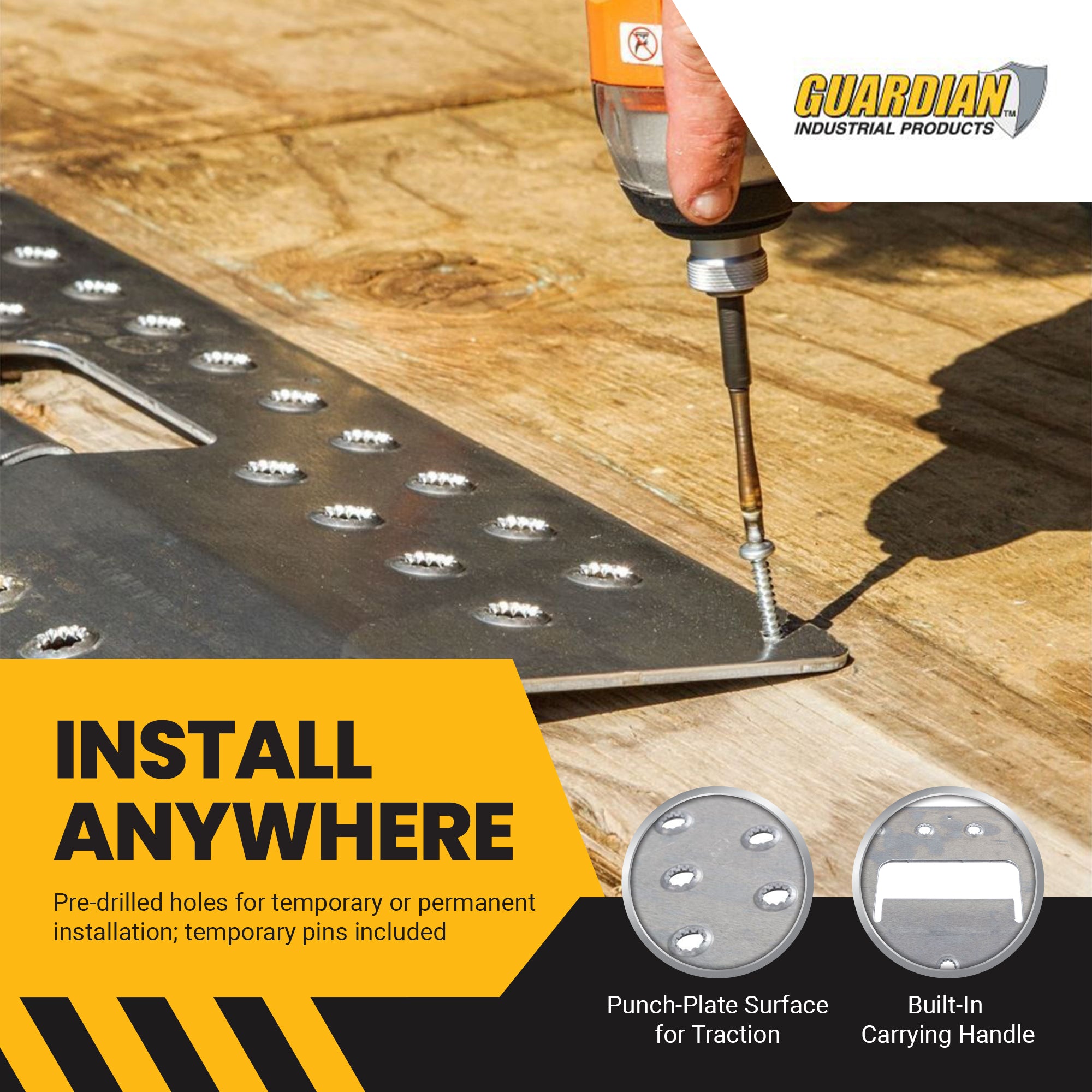 Guardian Heavy Duty Aluminum Shed Ramp, Portable Loading for Mowers, ATV, Silver