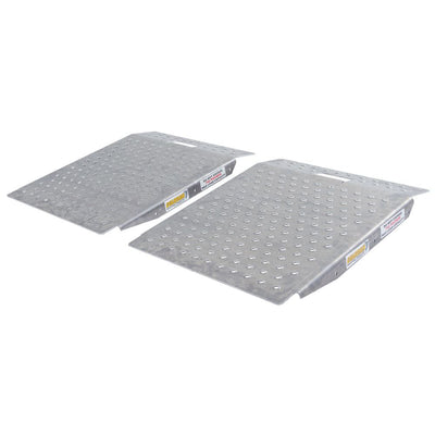 Guardian 2 Pack Heavy Duty Aluminum Shed Ramp,for Mowers, ATV, Silver (Open Box) - VMInnovations