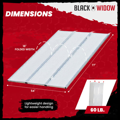 Black Widow 6’5” Punch Plate Aluminum Wide ATV Ramp, 1,500Lbs Capacity(Open Box) - VMInnovations