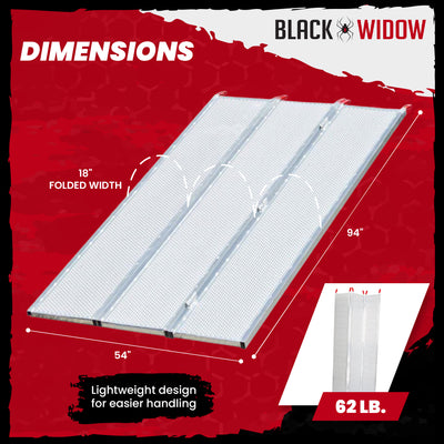 Black Widow 7’ 10” Punch Plate Wide ATV Ramp, 1500Lbs Capacity, Silver(Open Box)