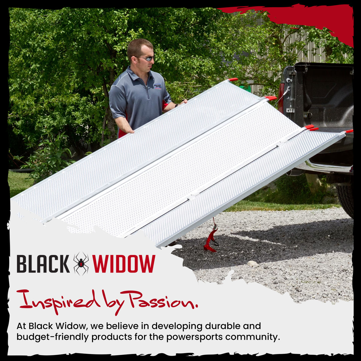 Black Widow 7’ 10” Punch Plate Wide ATV Ramp, 1500Lbs Capacity, Silver(Open Box)
