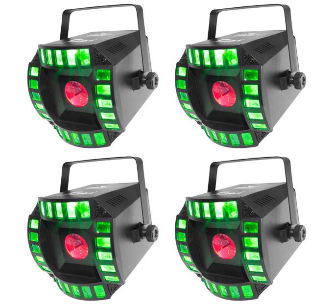 4 CHAUVET CUBIX 2.0 LED DJ DMX RGB Centerpiece Multi-Color Karaoke Effect Lights