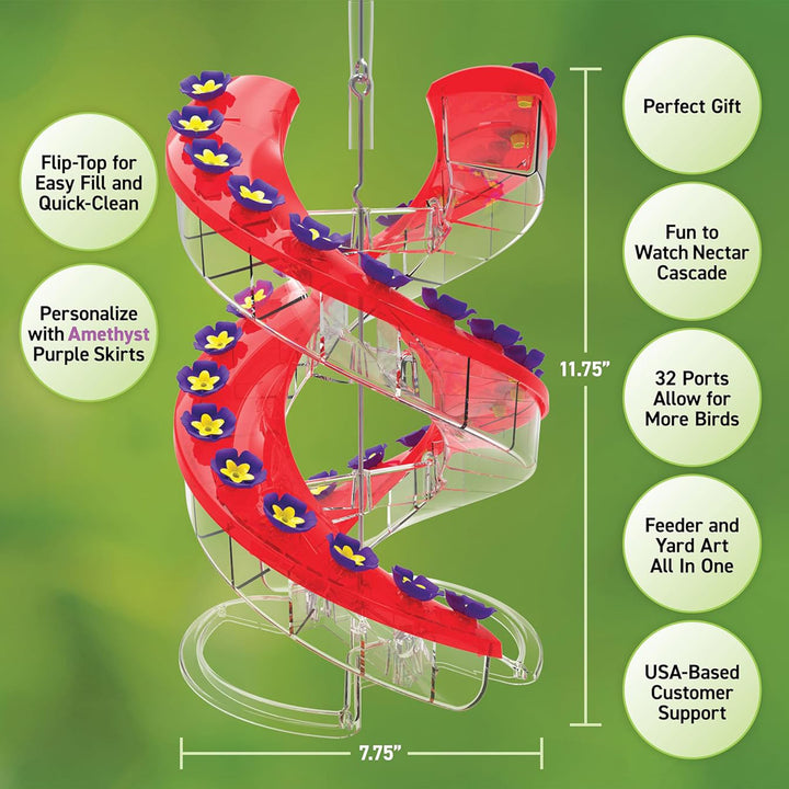 Cascade Wild Bird Feeders Hummingbird Feeder, 32 Port Helical Design (Open Box)