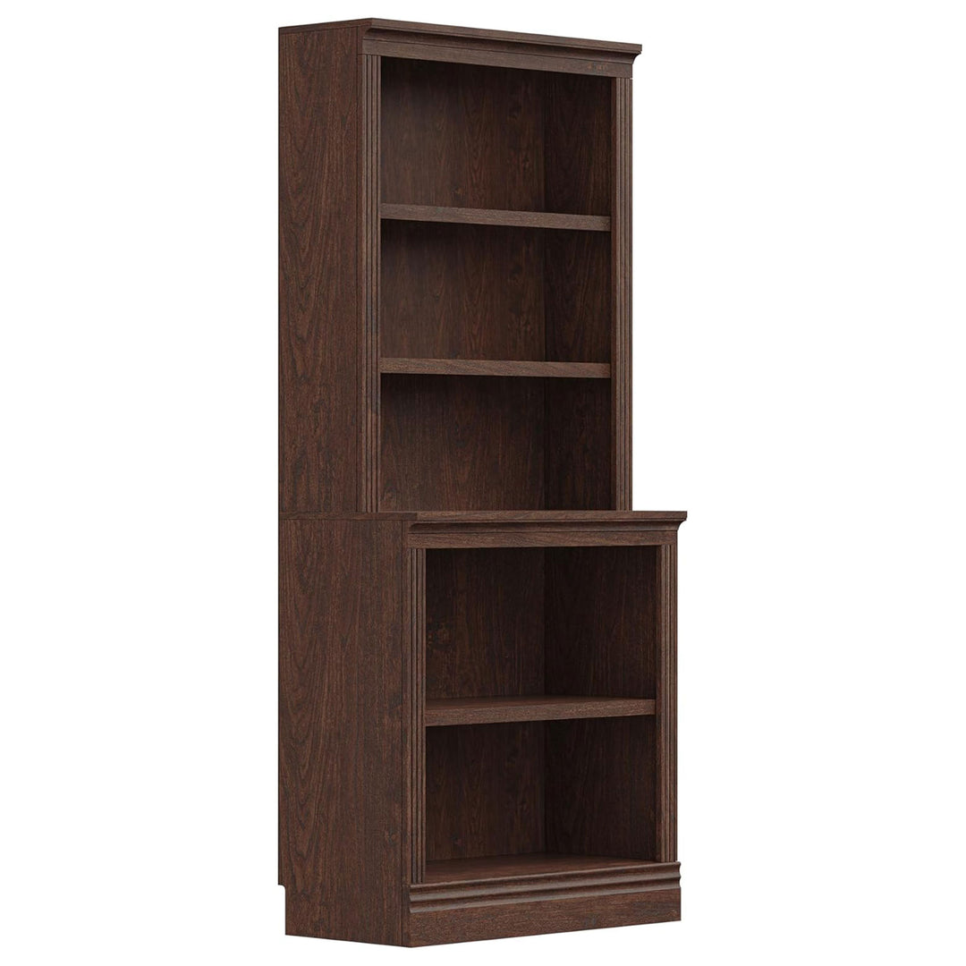 JAHRSTIM Halston Multi-Depth Bookcase, Adjustable Storage Shelving Unit, Cherry