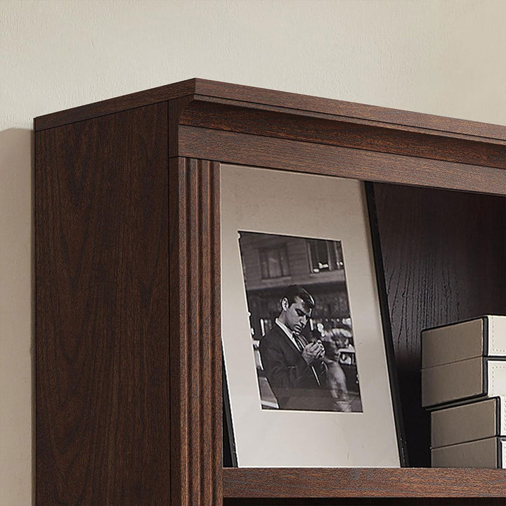 JAHRSTIM Halston Multi-Depth Bookcase, Adjustable Storage Shelving Unit, Cherry