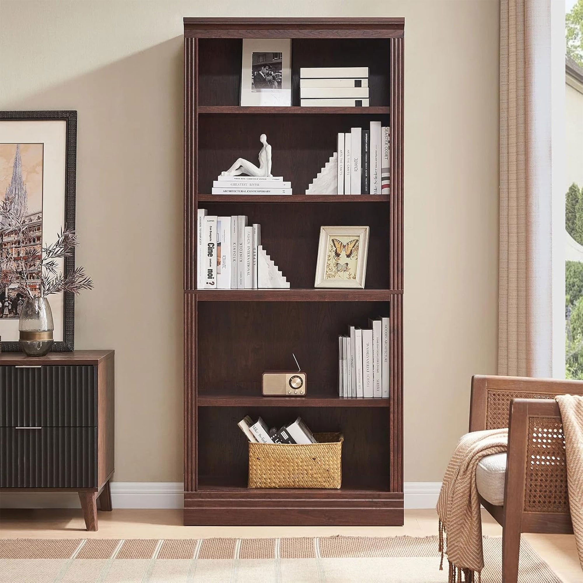 VAUXHILL & CO. Halston Bookcase Adjustable Open Unit, Cherry (For Parts) - VMInnovations