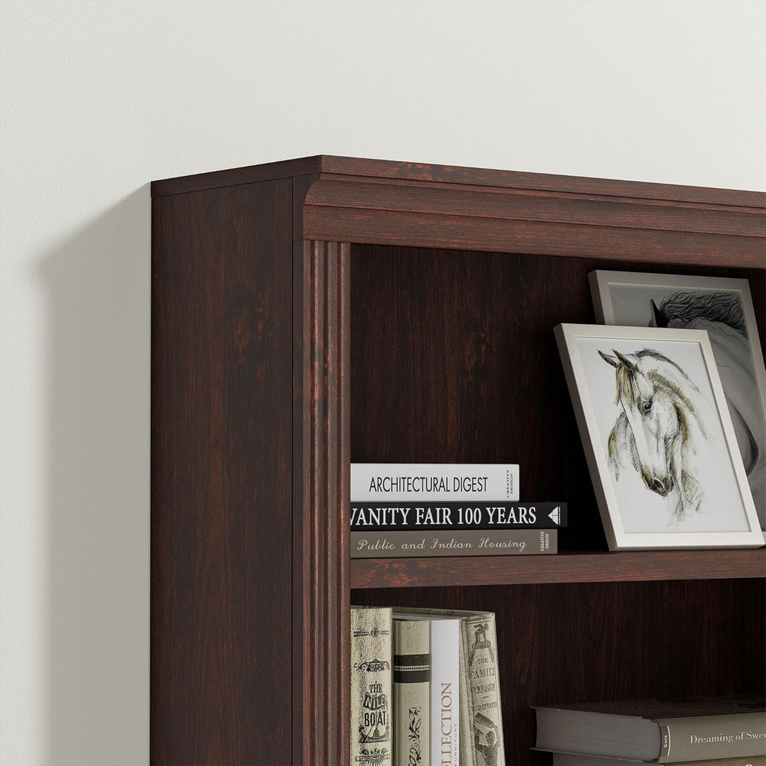 JAHRSTIM Halston Standard Bookcase Adjustable Storage Open Shelving Unit, Cherry