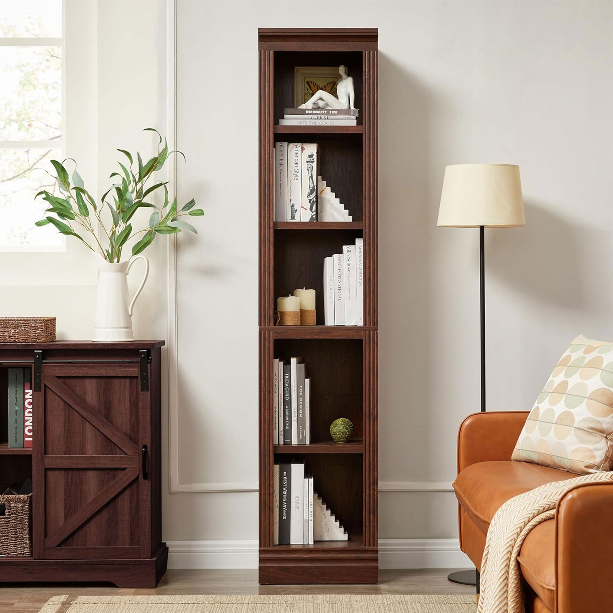 VAUXHILL & CO. Halston Narrow Bookcase, Adjustable Open Shelving Unit(For Parts) - VMInnovations