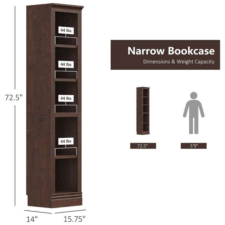 VAUXHILL & CO. Halston Narrow Bookcase, Adjustable Open Shelving Unit (Open Box)