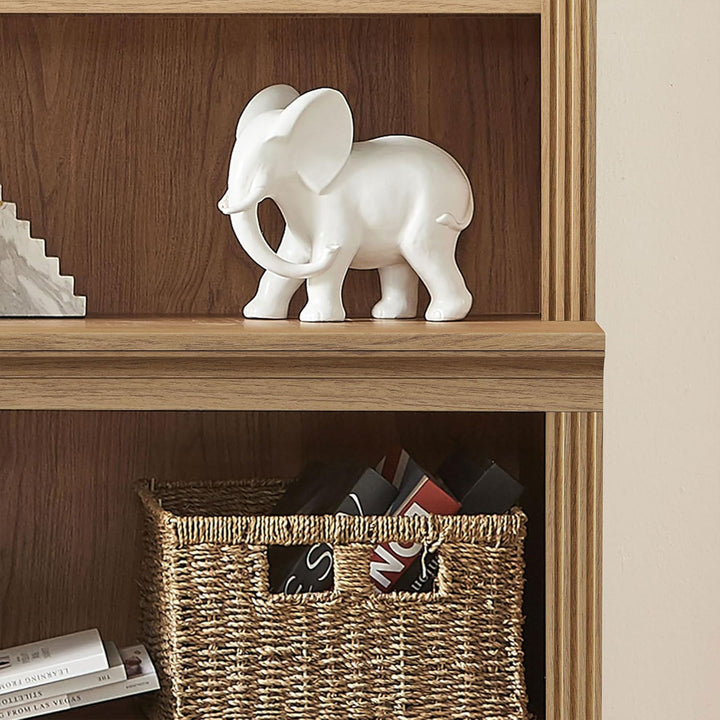 JAHRSTIM Halston Multi-Depth Bookcase, Adjustable Storage Shelving Unit, Oak