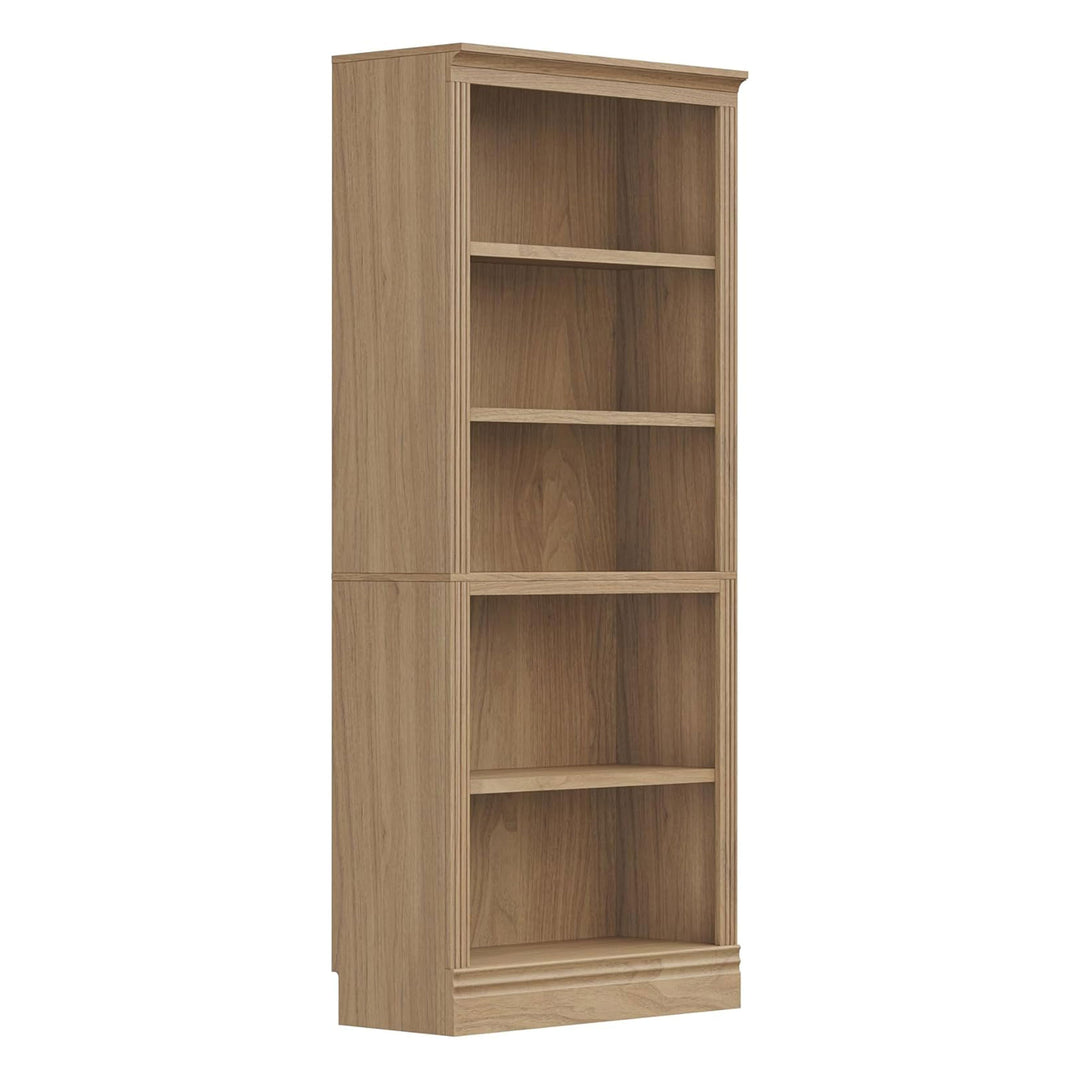 JAHRSTIM Halston Standard Bookcase Adjustable Storage Open Shelving Unit, Oak