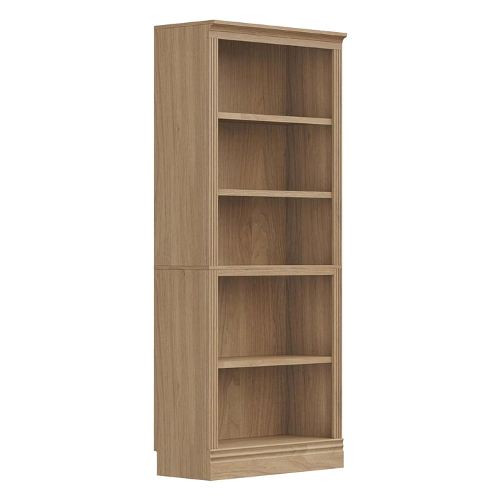 JAHRSTIM Halston Standard Bookcase Adjustable Storage Open Shelving Unit, Oak