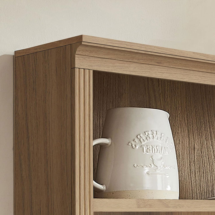 JAHRSTIM Halston Standard Bookcase Adjustable Storage Open Shelving Unit, Oak