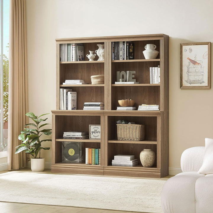 VAUXHILL & CO. Halston Standard Bookcase Adjustable Storage Shelving Unit, Oak