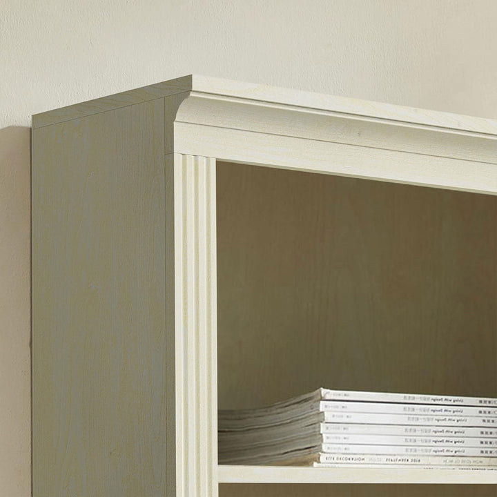 JAHRSTIM Halston Multi-Depth Bookcase, Adjustable Storage Shelving Unit, Cream