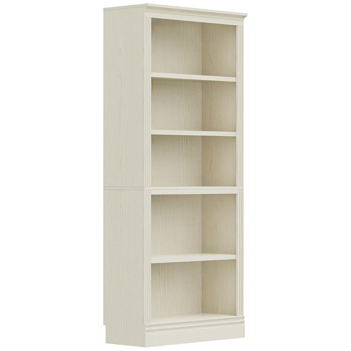JAHRSTIM Halston Standard Bookcase, Adjustable Storage Open Shelving Unit, Cream