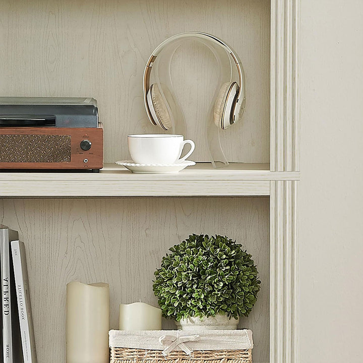 JAHRSTIM Halston Standard Bookcase, Adjustable Storage Open Shelving Unit, Cream