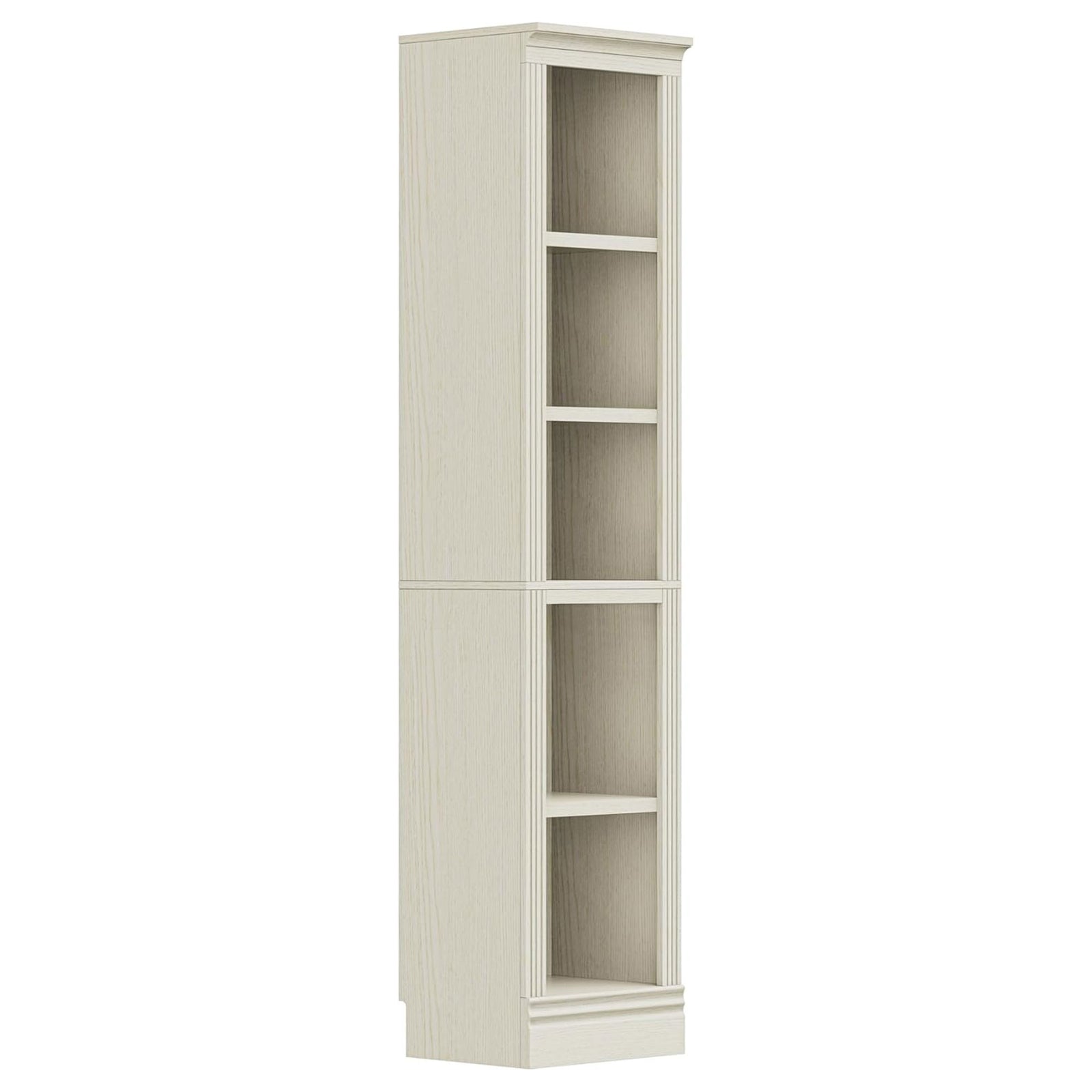 VAUXHILL & CO. Halston Narrow Bookcase, Adjustable Storage Shelving Unit, Cream - VMInnovations