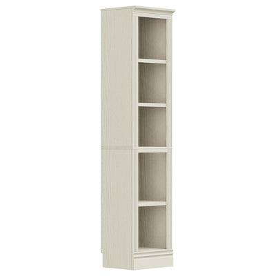 VAUXHILL & CO. Halston Narrow Bookcase, Adjustable Storage Shelving Unit, Cream