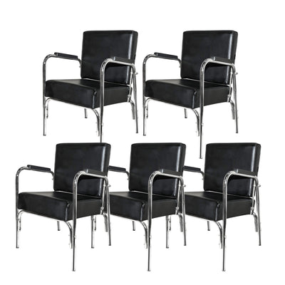 PureSana 5 Pack Chromium Ella Professional Auto Reclining Shampoo Chair, Black - VMInnovations