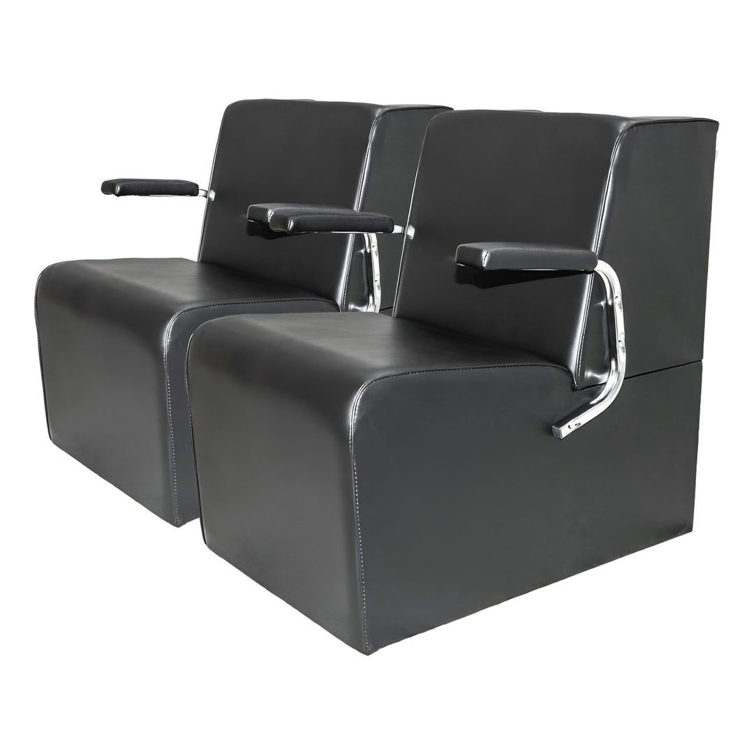 PureSana 2 Pack Chromium Anastasia Vinyl Professional Platform Hair Dryer Chair