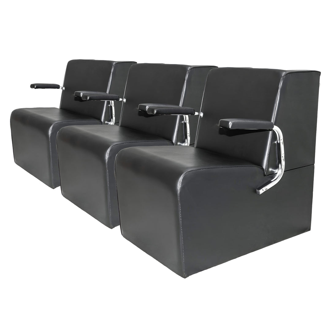 PureSana 3 Pack Chromium Anastasia Vinyl Professional Platform Hair Dryer Chair