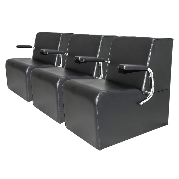 PureSana 3 Pack Chromium Anastasia Vinyl Professional Platform Hair Dryer Chair