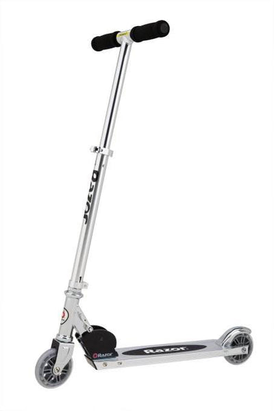 Razor A Kick Scooter Boys/Girls (Clear) & Child Helmet (Glossy Black)