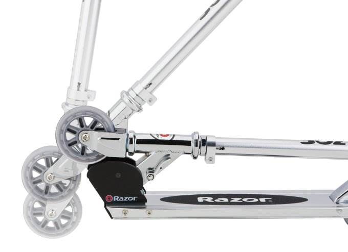 Razor A Kick Scooter Boys/Girls (Clear) & Child Helmet (Glossy Black)