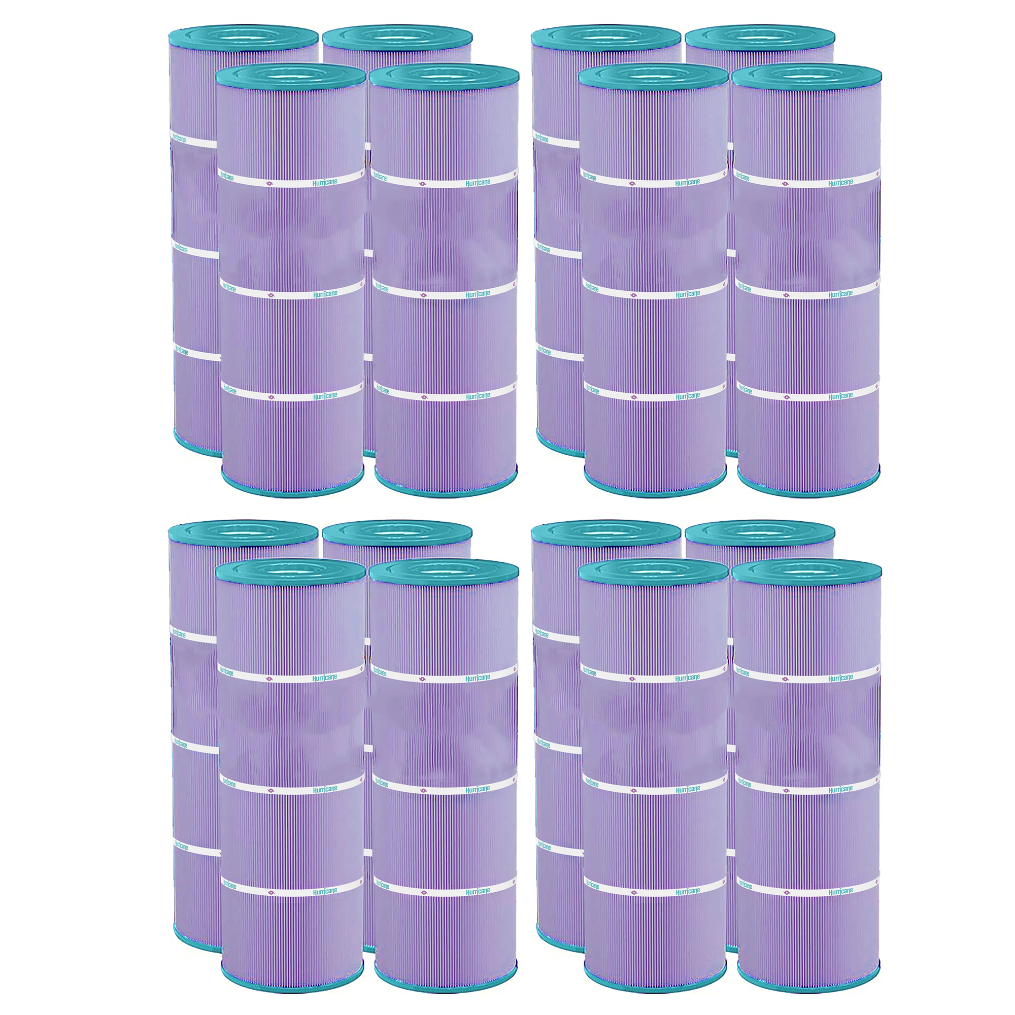 Hurricane 16 Pack HF7483-04P Platinum Purple Pool Filter Cartridge Replacement - VMInnovations