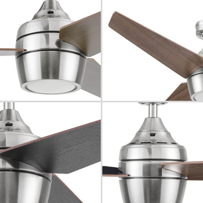 Honeywell Eamon Ceiling Fan, Quiet Motor and Remote Control, 52", Brushed Nickel - VMInnovations