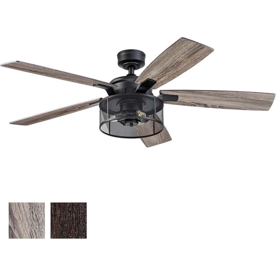 Honeywell Carnegie Ceiling Fan, Quiet Motor & Remote Control, 52", Blk(Open Box)