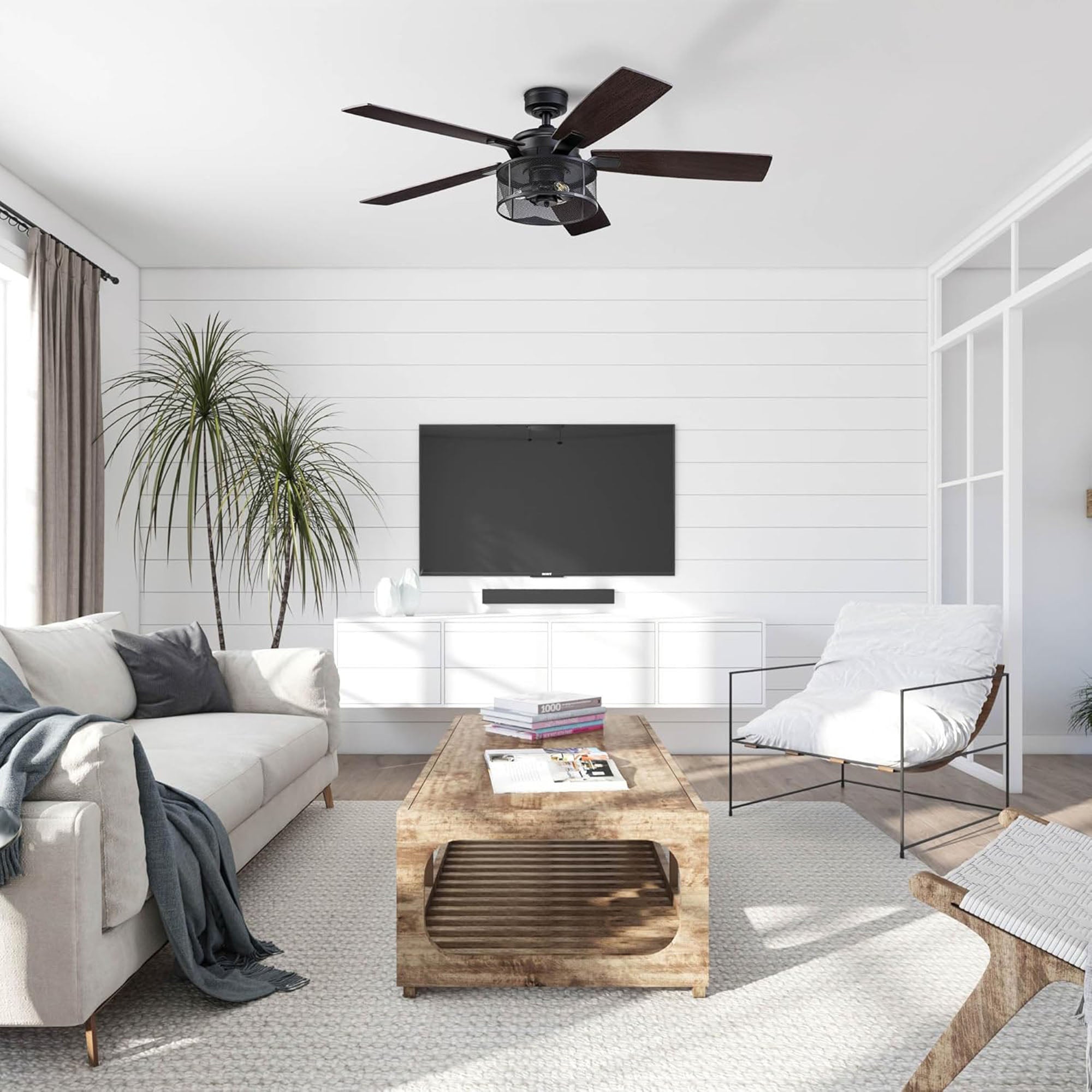 Honeywell Carnegie Ceiling Fan, Quiet Motor & Remote Control, 52", Blk(Open Box)