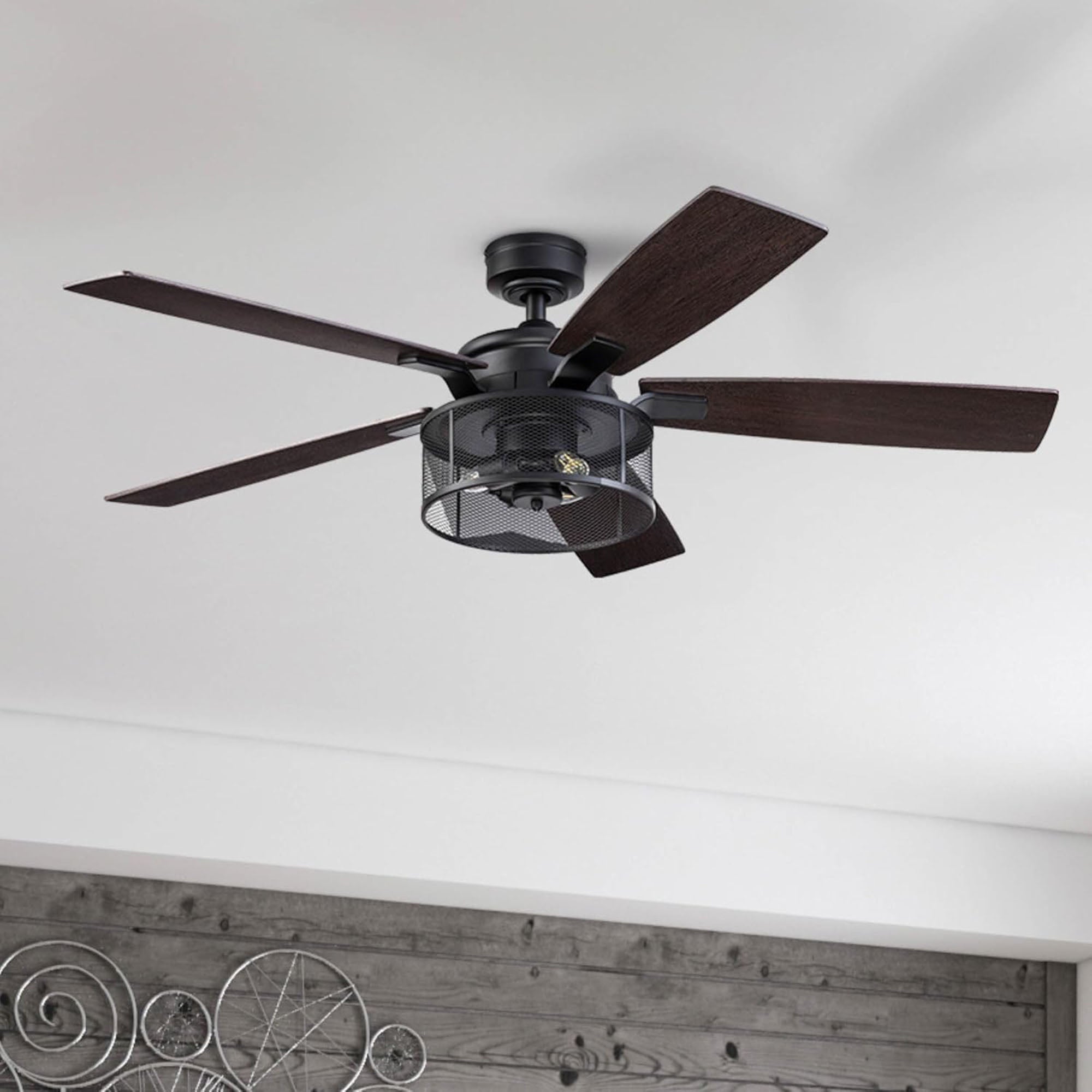 Honeywell Carnegie Ceiling Fan, Quiet Motor & Remote Control, 52", Blk(Open Box)