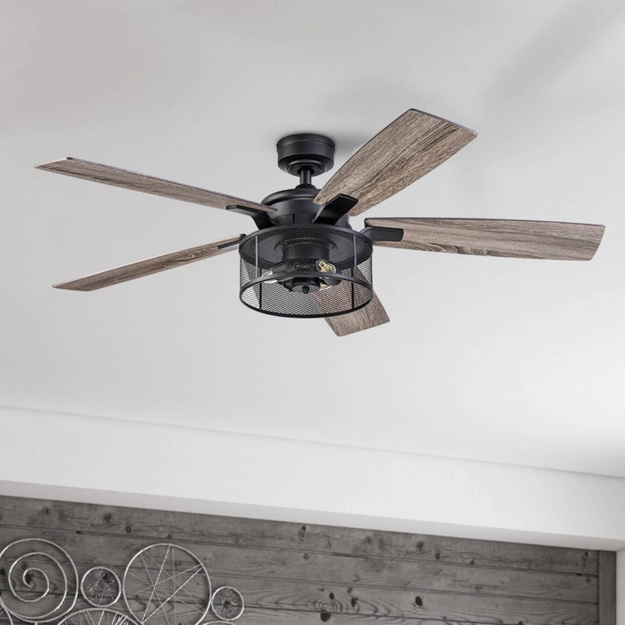 Honeywell Carnegie Ceiling Fan, Quiet Motor & Remote Control, 52", Blk(Open Box)