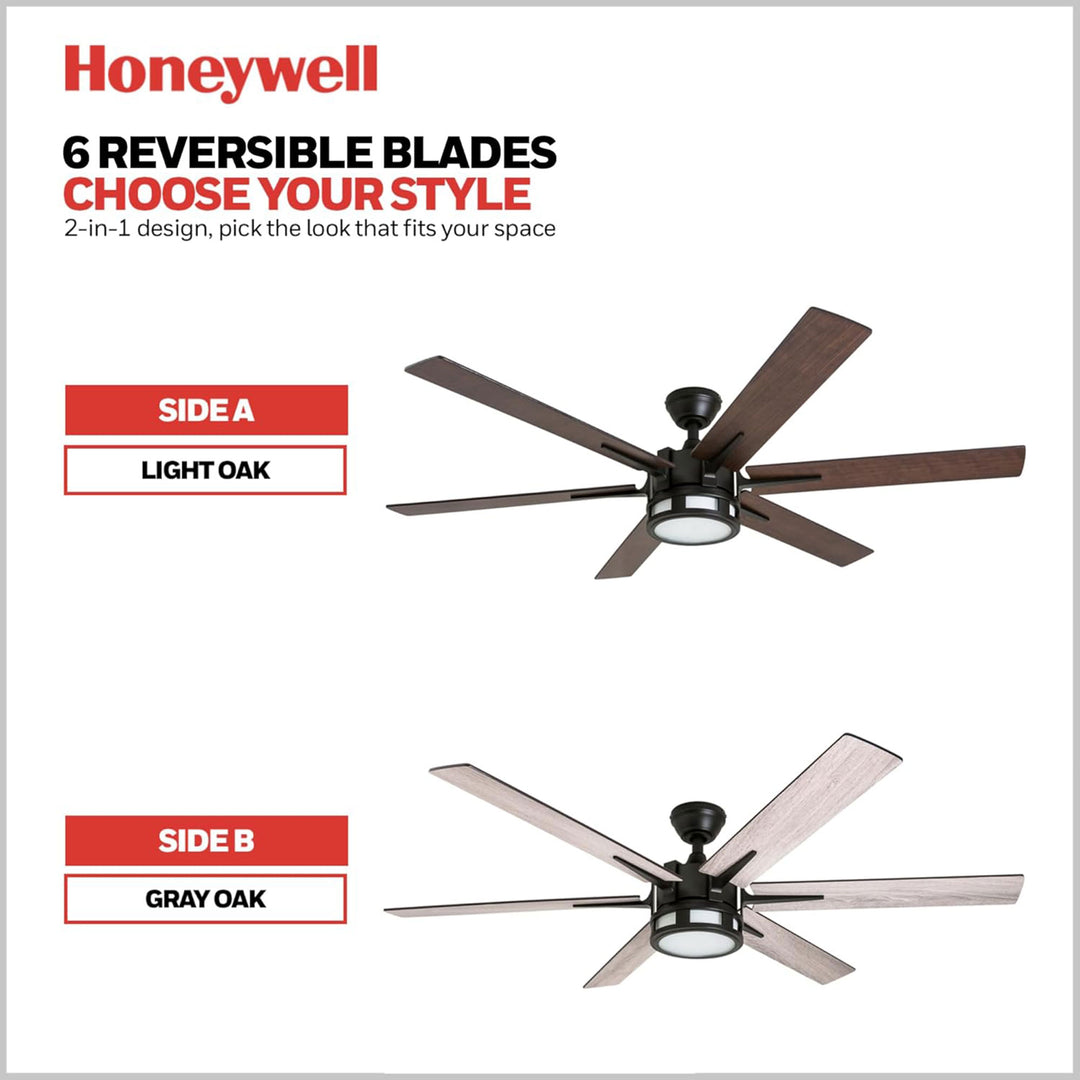 Honeywell Kaliza Ceiling Fan Quiet Motor and Remote Control, 56", Bronze (Used)