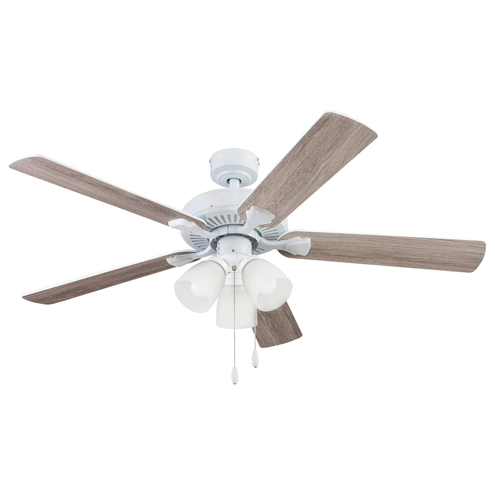 Portage Bay 52" Stannor Ceiling Fan Indoor Light Kit with 3 Bulbs, 51435, White - VMInnovations