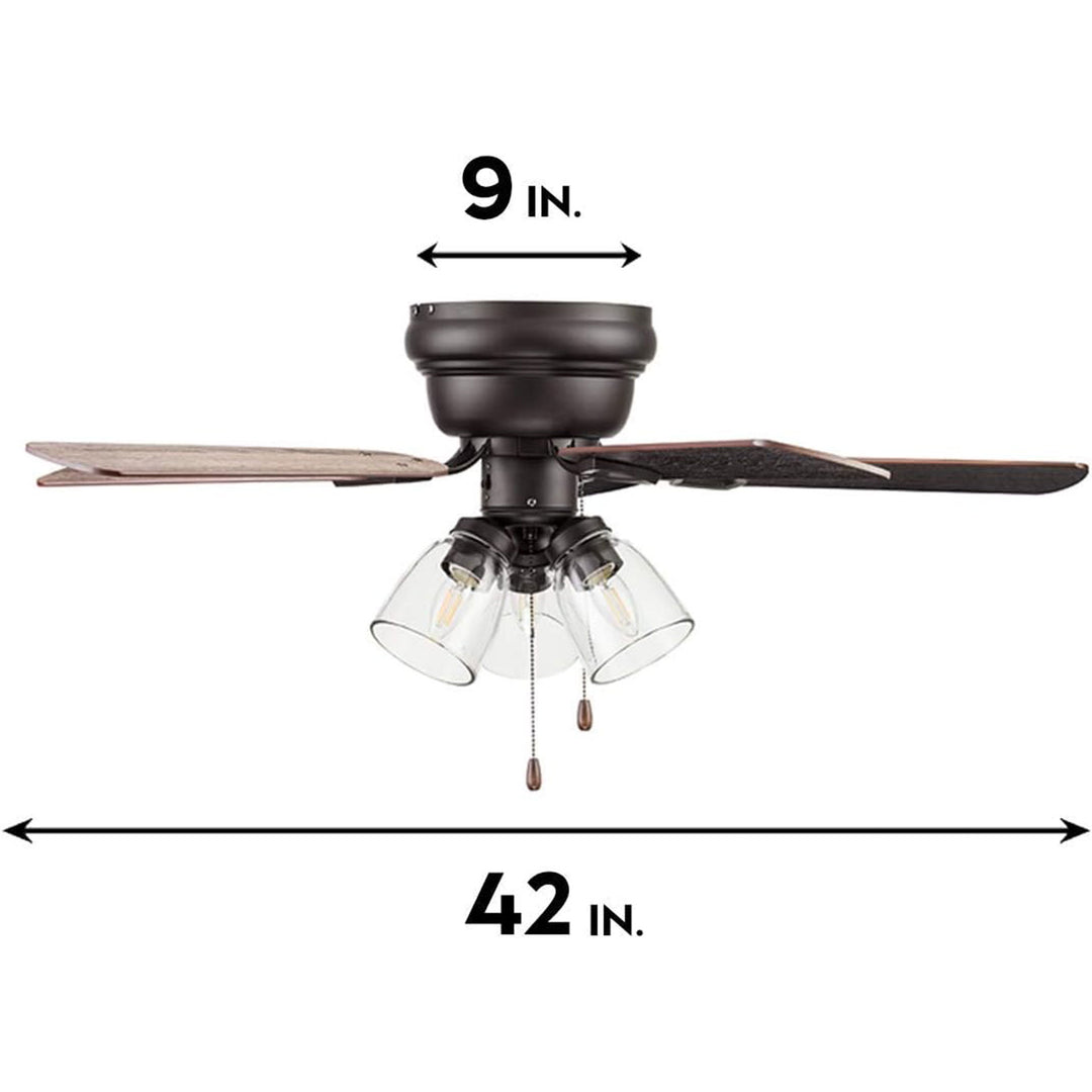Portage Bay Renton Ceiling Fan with 5 Reversible Blades and Motor, 42", Bronze - VMInnovations