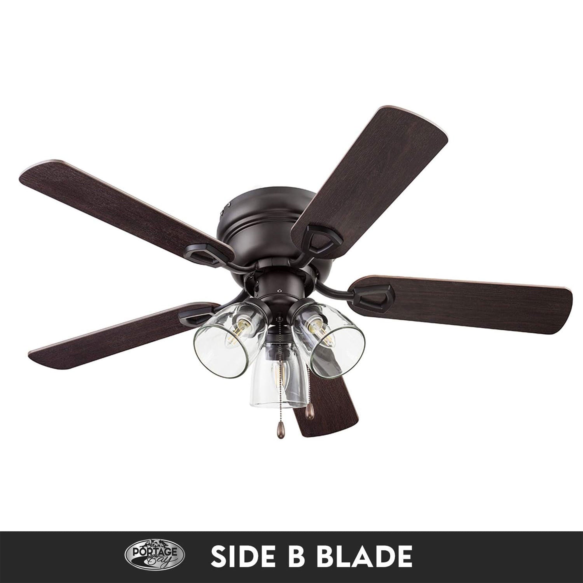 Portage Bay Ceiling Fan with 5 Reversible Blades and Motor, 42" Bronze(Open Box) - VMInnovations
