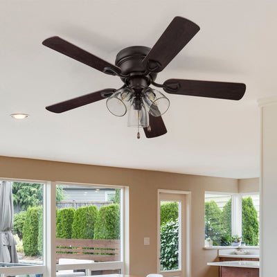 Portage Bay Renton Ceiling Fan with 5 Reversible Blades and Motor, 42", Bronze - VMInnovations