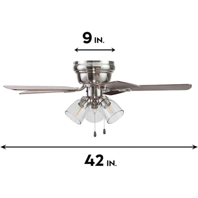 Portage Bay Renton Ceiling Fan, Quiet Reversible Motor, 42 Inches(Open Box)