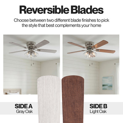 Portage Bay Renton Ceiling Fan, Quiet Reversible Motor, 42 Inches(Open Box)