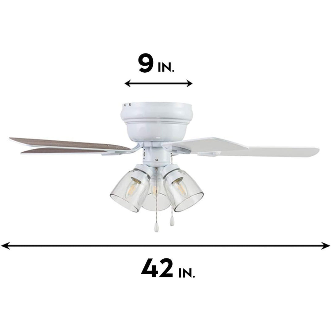 Portage Bay Renton Ceiling Fan with 5 Reversible Blades & Motor, 42", White - VMInnovations