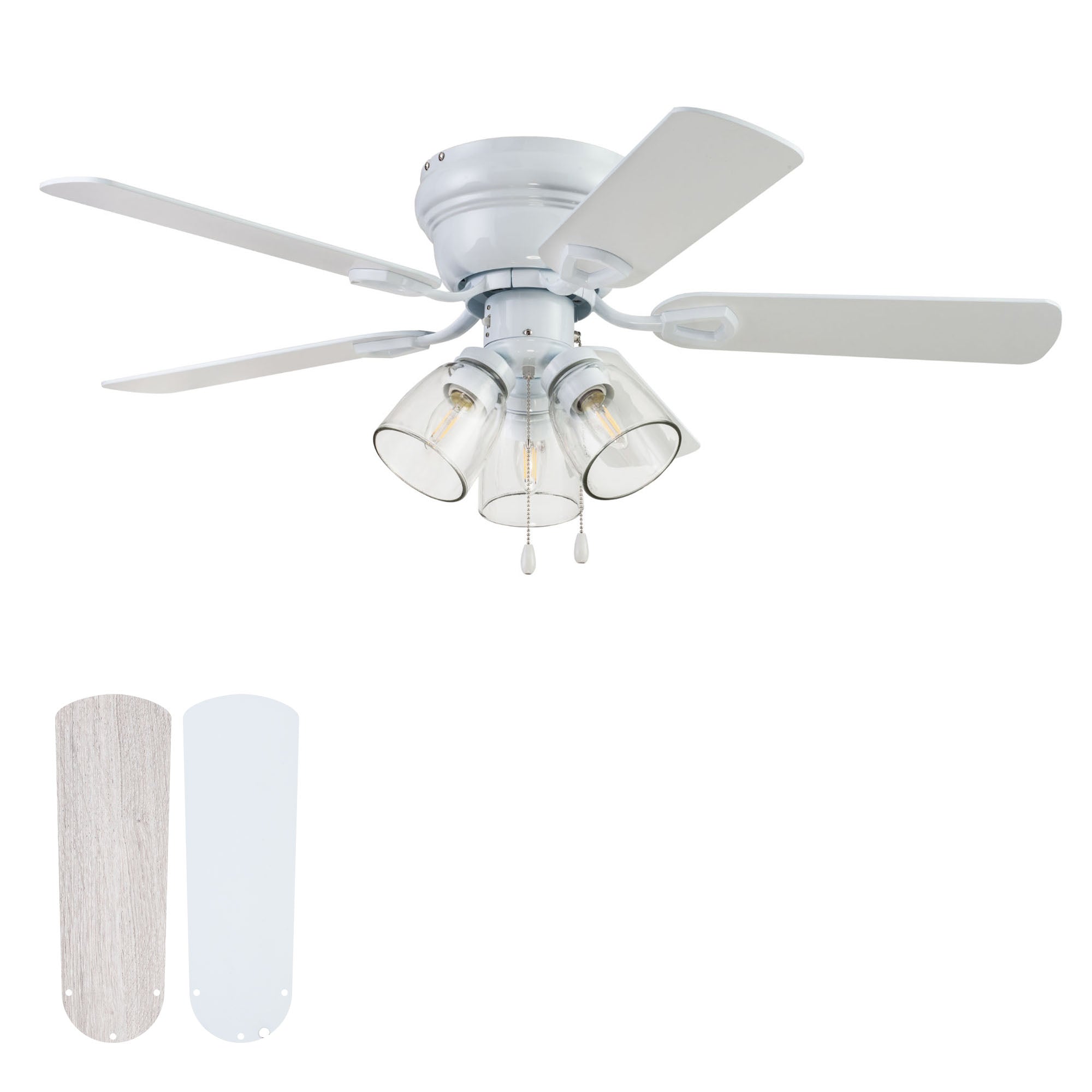 Portage Bay Renton Ceiling Fan with 5 Reversible Blades & Motor, 42", White - VMInnovations