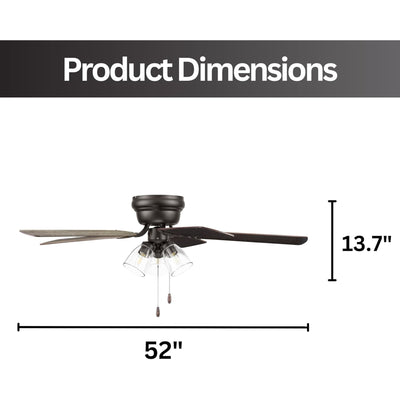Portage Bay Renton Ceiling Fan with Reversible Motor, 52 Inch, Bronze (Open Box)