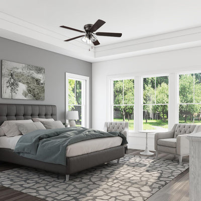Portage Bay Renton Ceiling Fan with Reversible Motor, 52 Inch, Bronze (Open Box)
