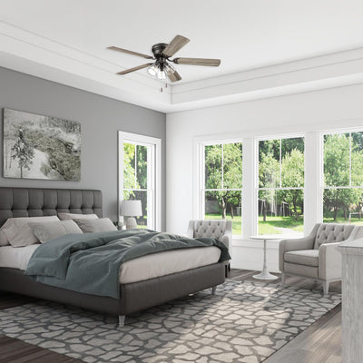 Portage Bay Renton Ceiling Fan with Reversible Motor, 52 Inch, Bronze (Open Box)