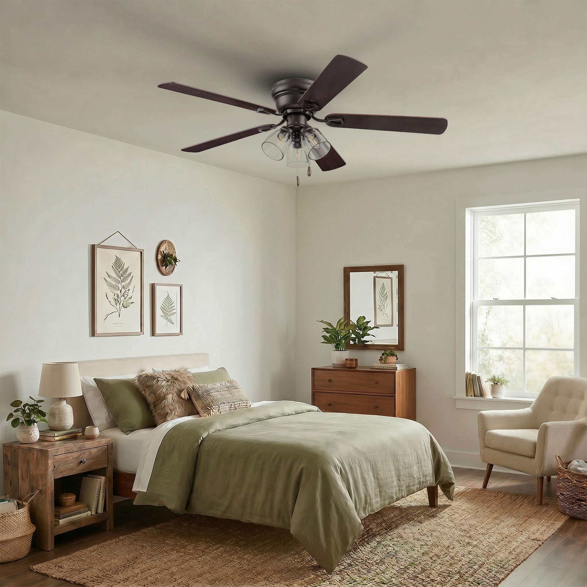 Portage Bay Renton Ceiling Fan with Reversible Motor, 52 Inch, Bronze (Open Box)